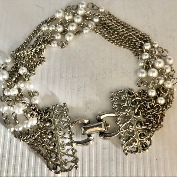 6-Strand Silver Chain Bracelet - Picture 3 of 7